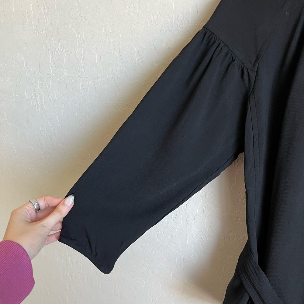 A.L.C Kendrick Wrap Kimono Quarter Sleeve Jacket Blazer Size Women's 4 Black - Picture 5 of 8